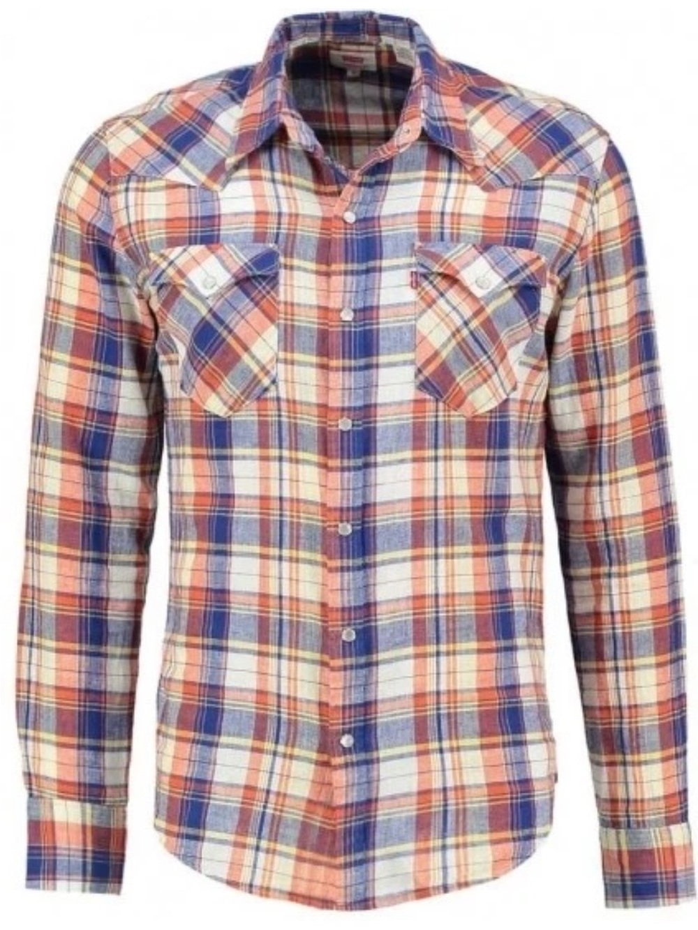 Levi's Men's Pearl Snap Plaid Western Button-Down Shirt